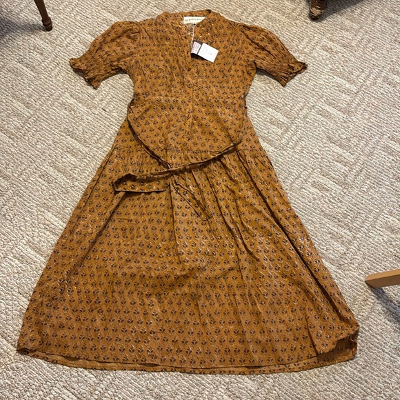 NWT Daughters of India prairie dress is autumn block print size small - Picture 3 of 14